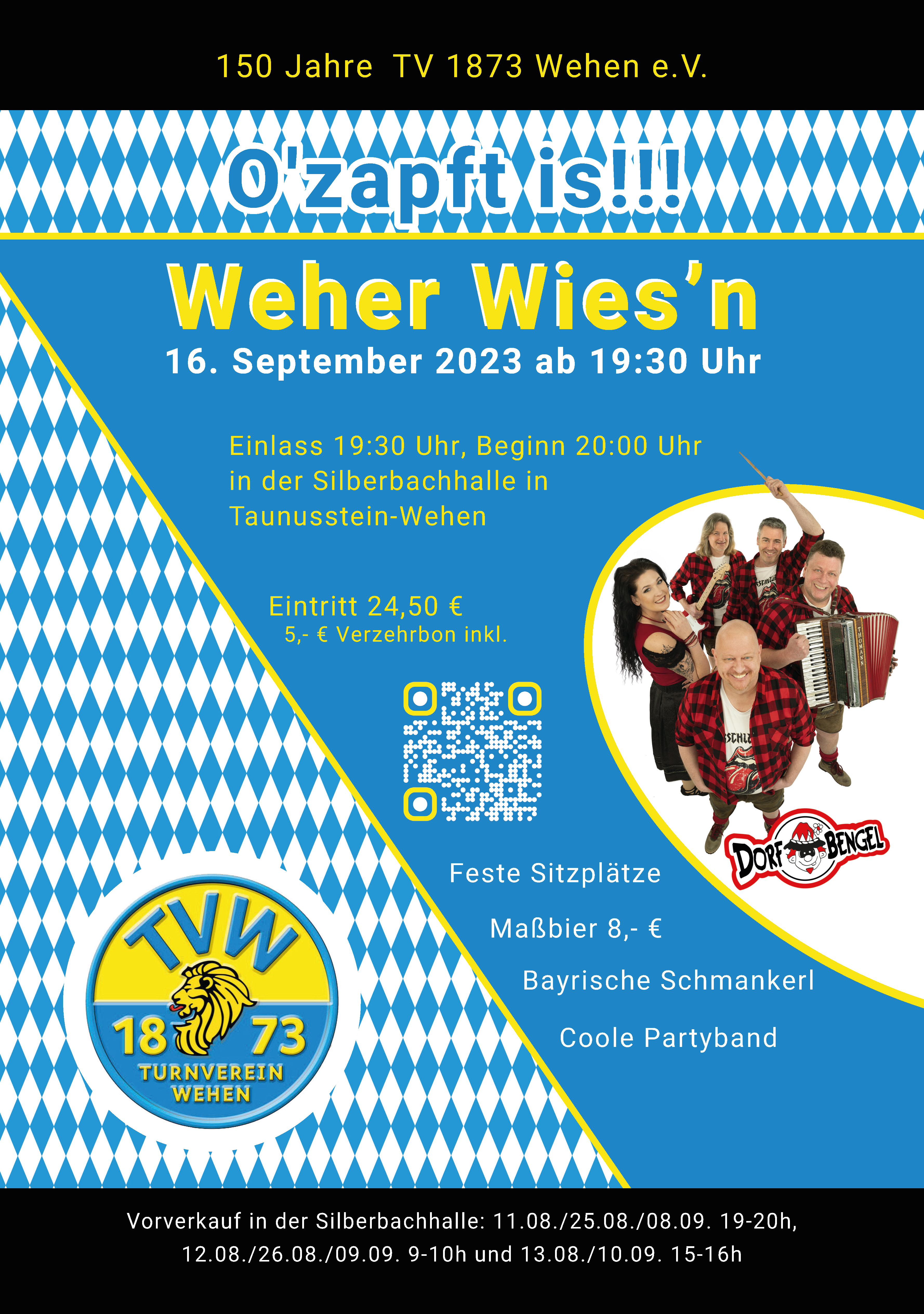 Weher Wies´n Wehen am 16.09.2023 mit den Dorfbengeln