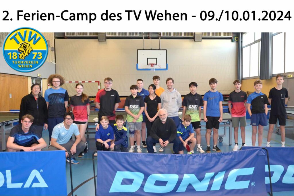 Teilnehmer des Tischtennis Ferien-Camps