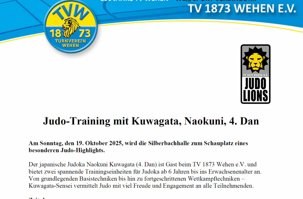 Judo-Training mit Kuwagata, Naokuni, 4. Dan