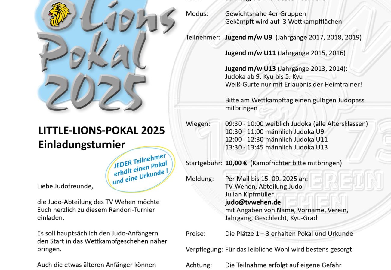 Ausschreibung Little Lions Pokal 2025
