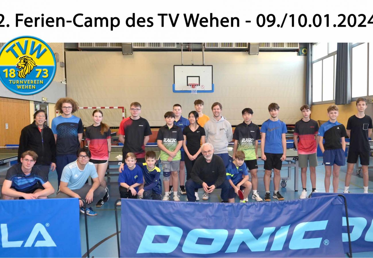 Teilnehmer des Tischtennis Ferien-Camps